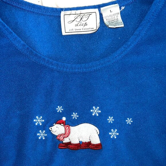 Jit sleep collecttion Blue and white long sleeve fleece shirt - Picture 3 of 4